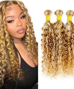 Paquetes de Cabello Humano Rubio #30 613 Ondas de Agua 12