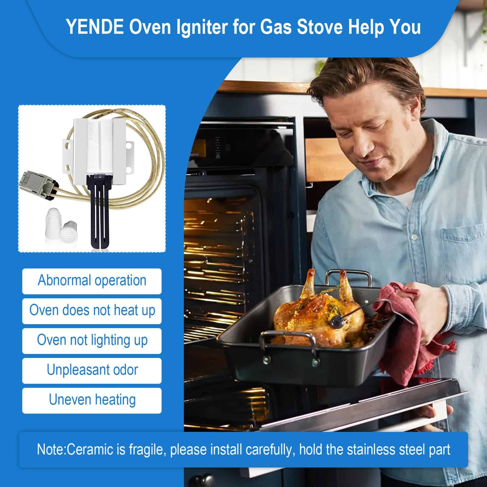 WB13X25500 Encendedor de Horno de Gas para Horno GE, - Imagen 3