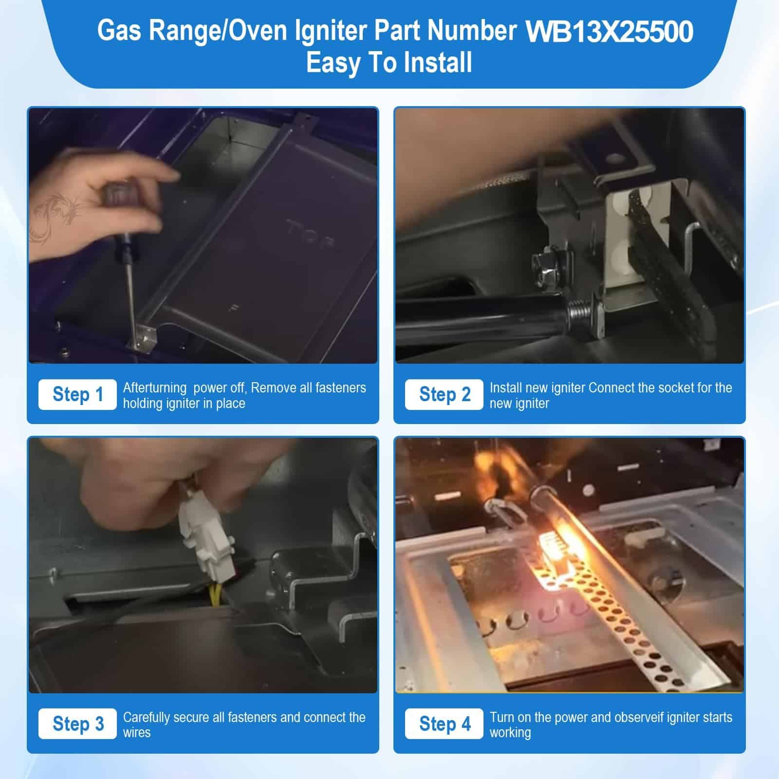 WB13X25500 Encendedor de Horno de Gas para Horno GE, - Imagen 7