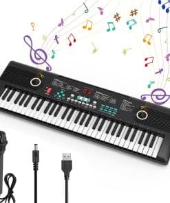 Piano electrónico de 61 teclas con altavoz incorporado y