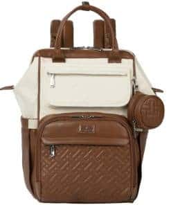 BabbleRoo Mochila de Pañales de Cuero, Bolsa Grande