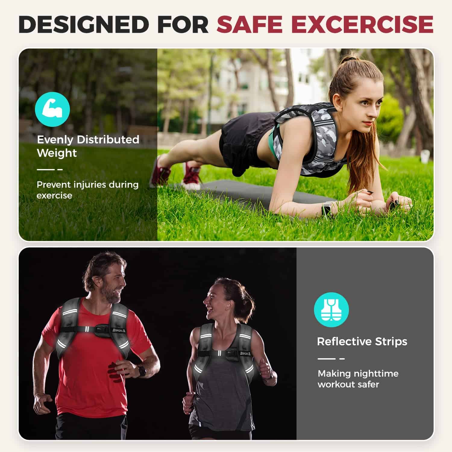 Chaleco de peso BAGAIL, -Camuflaje - Imagen 5