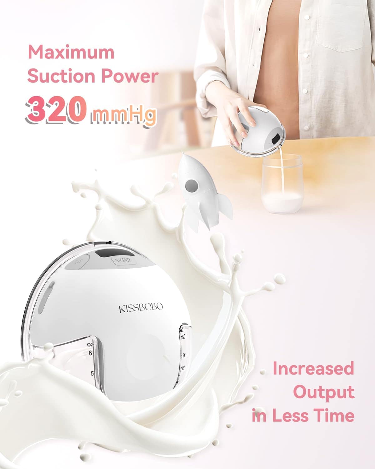 Extractor de leche manos libres KISSBOBO, Extractor de - Imagen 3