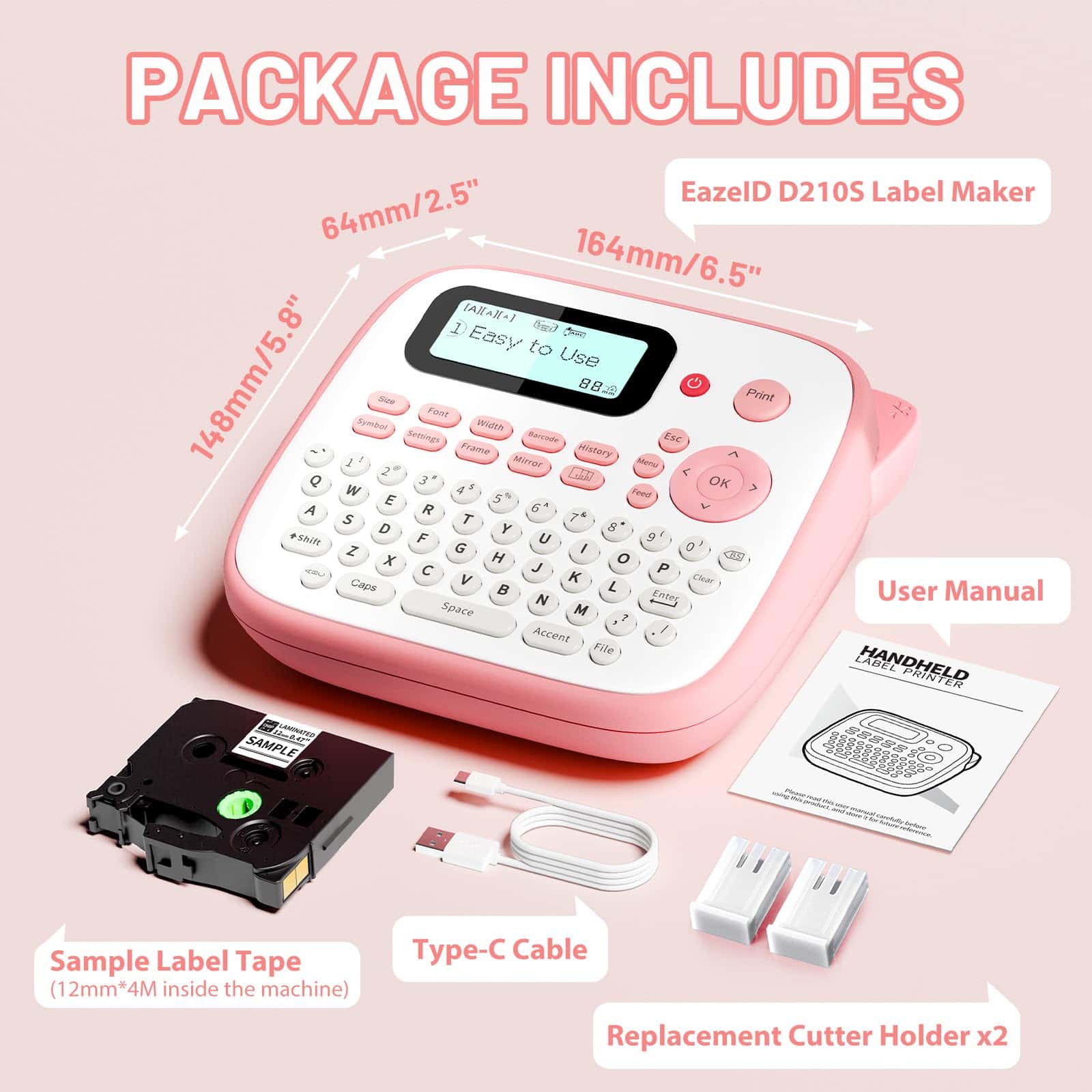 Máquina etiquetadora EazeID Pink con cintas, etiquetadora - Imagen 10