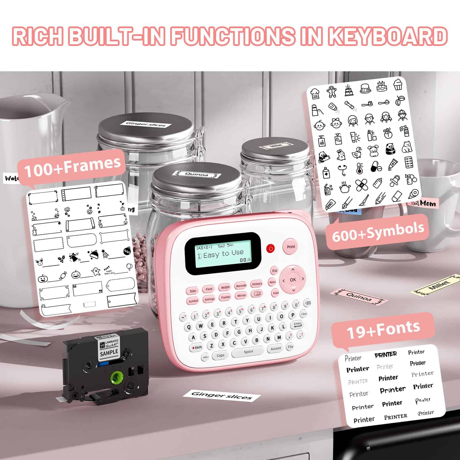 Máquina etiquetadora EazeID Pink con cintas, etiquetadora - Imagen 5