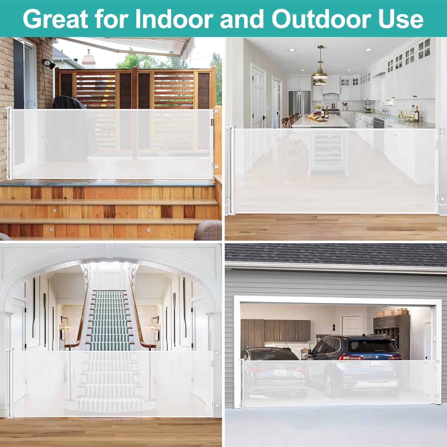 Puertas de bebé retráctiles extra altas y extra anchas de - Imagen 7