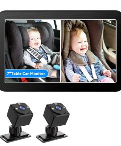Cámara para Bebés en el Coche para 2 Niños, Monitor de