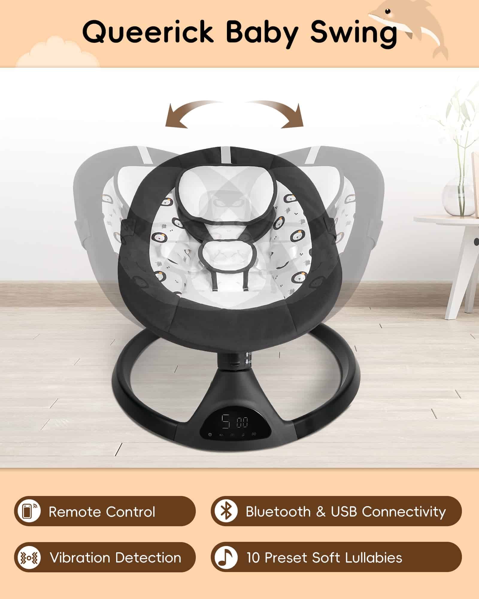 Columpio Eléctrico para Bebés Portátil de Infantes a Niños - Imagen 3