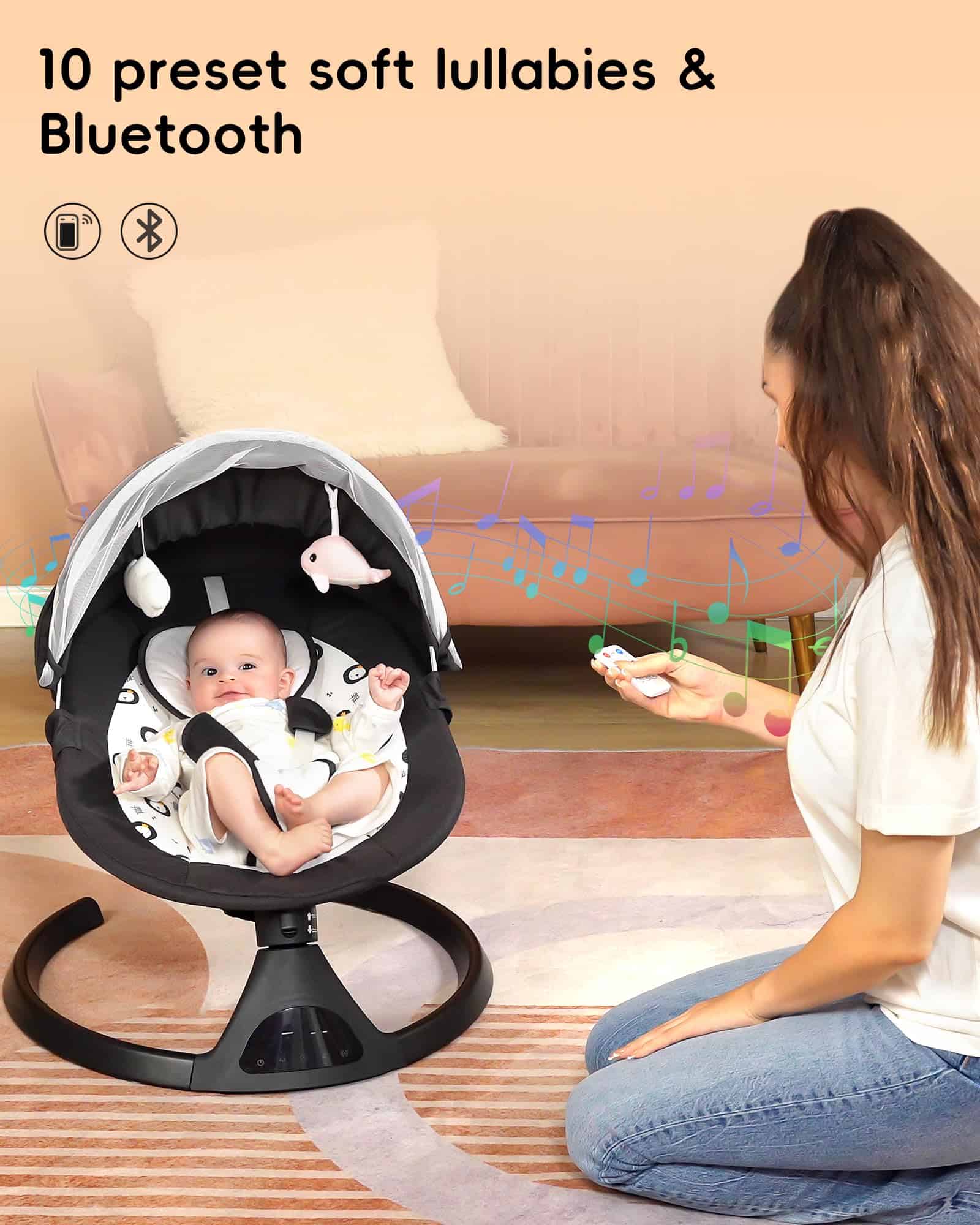 Columpio Eléctrico para Bebés Portátil de Infantes a Niños - Imagen 6