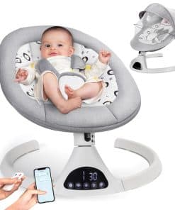 Columpio eléctrico para bebés de infantes a -Gris