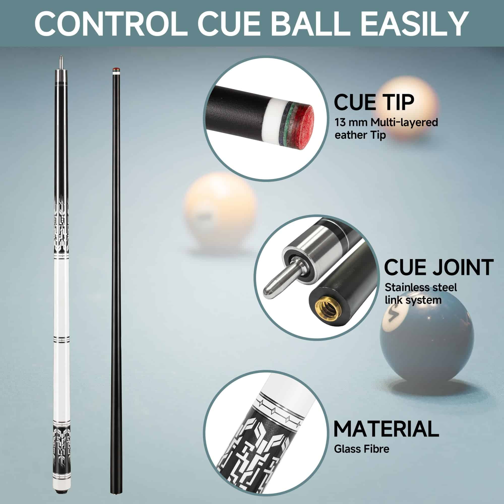 Palillo de Billar Profesional de Fibra de Vidrio de - Imagen 3