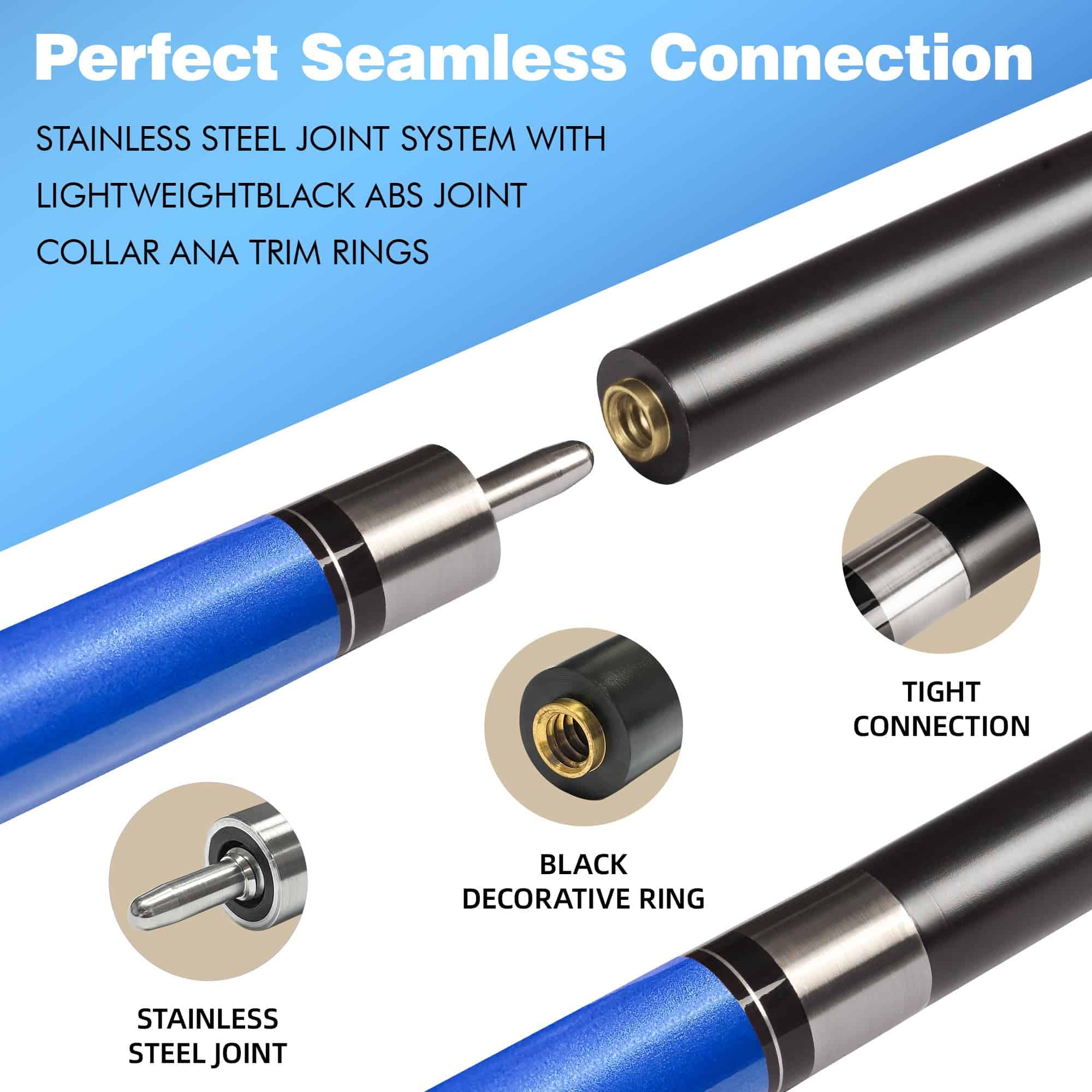 Cue de Billar Profesional de Fibra de Vidrio HomeSeason 58" - Imagen 4