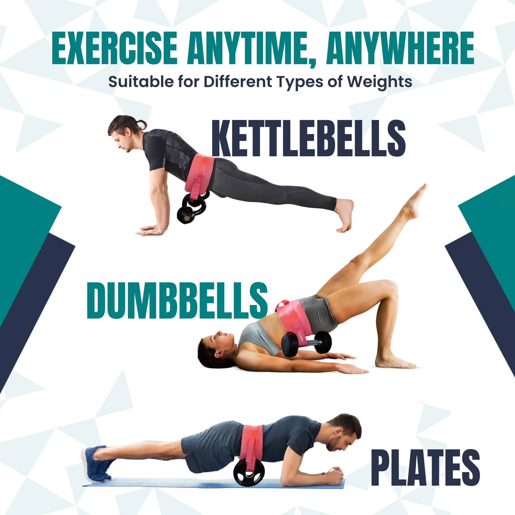 Cinturón de Ejercicio de Cadera NexFit Ajustable Entrenador - Imagen 7