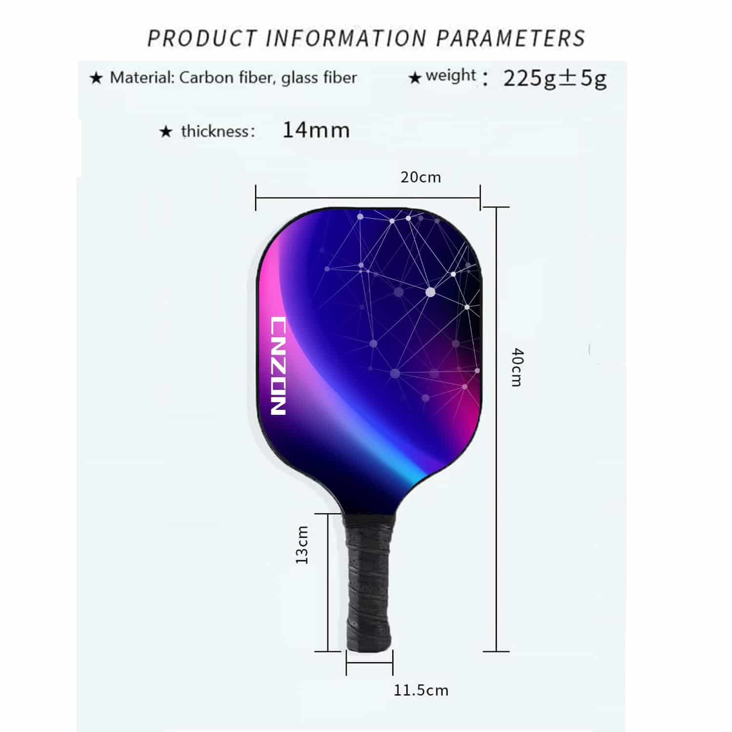 Paletas de Pickleball, Set de Pickleball de Fibra de - Imagen 4