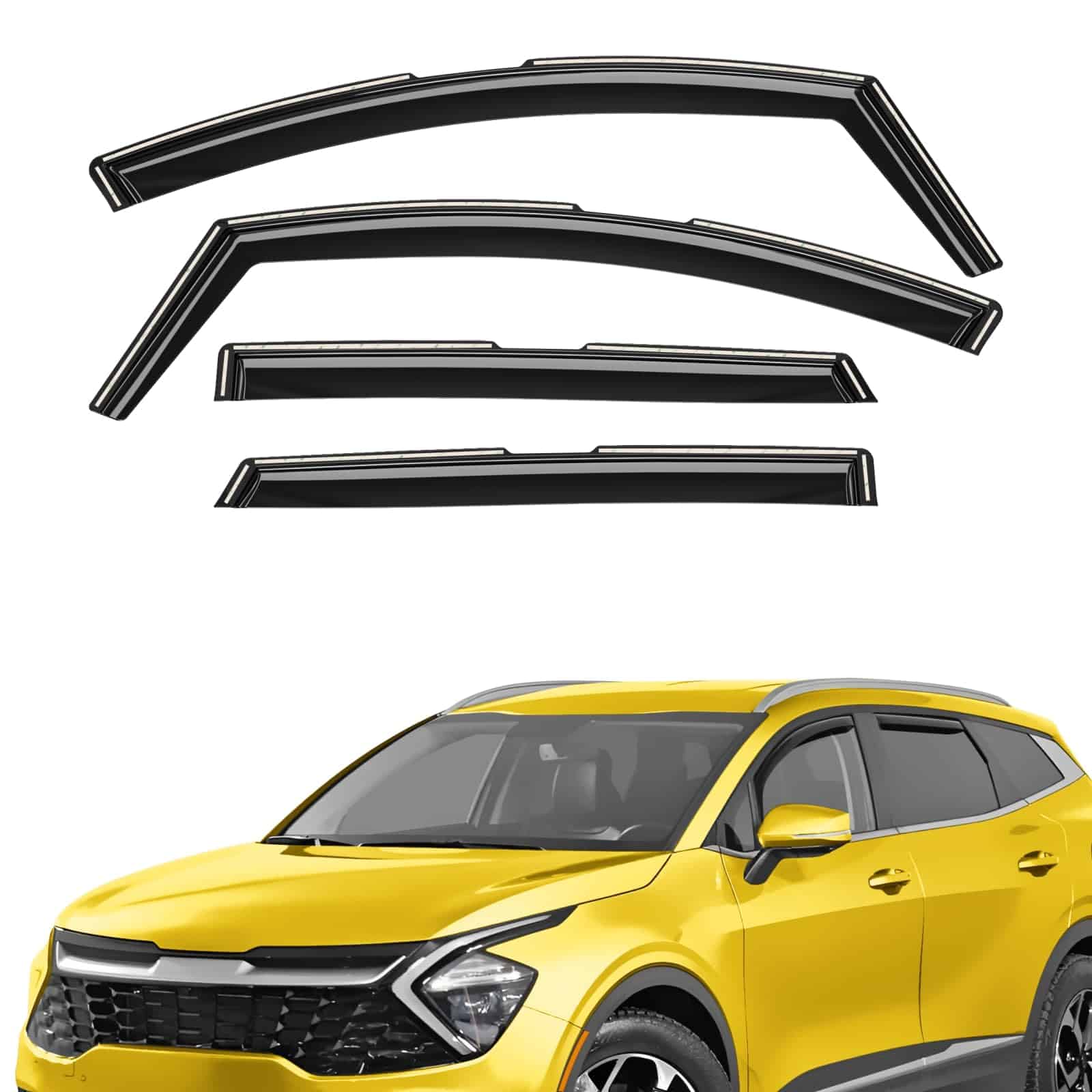 Deflectores de Ventana Extra Duraderos en Canal Interior