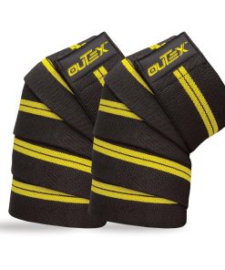 Vendas de Rodilla Outex para Levantamiento de -Negro/Amarill
