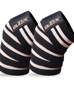 Vendas de Rodilla Outex para Levantamiento de -Negro/Blanco