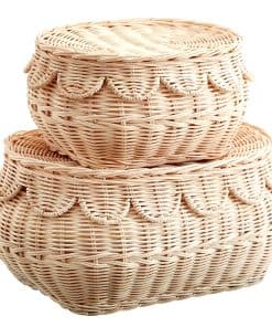 Conjunto de Cestas Pequeñas con Borde en Forma de Concha,