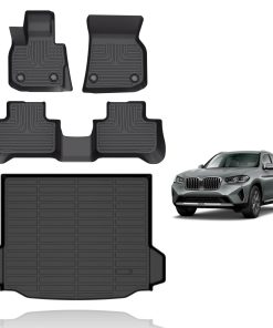 Juego de Tapetes para Piso y Tapete de Carga -Negro