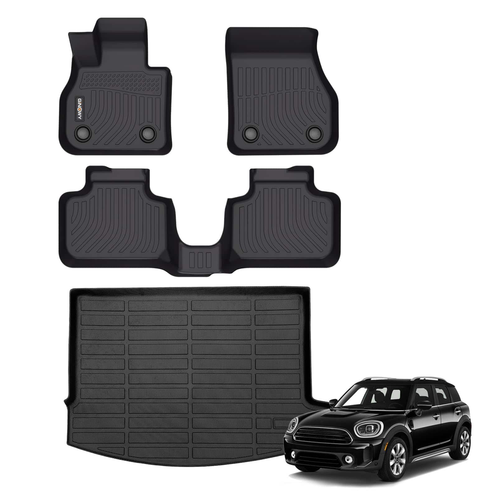 Tapetes de piso y forro para maletero GINOWY para Mini