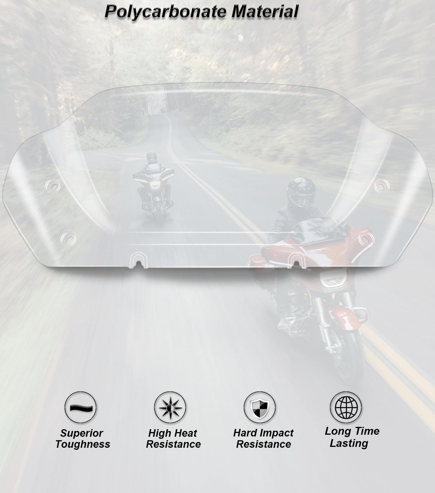 Parabrisas de 8" Wave Windshield Windscreen Wind Splitter - Imagen 7