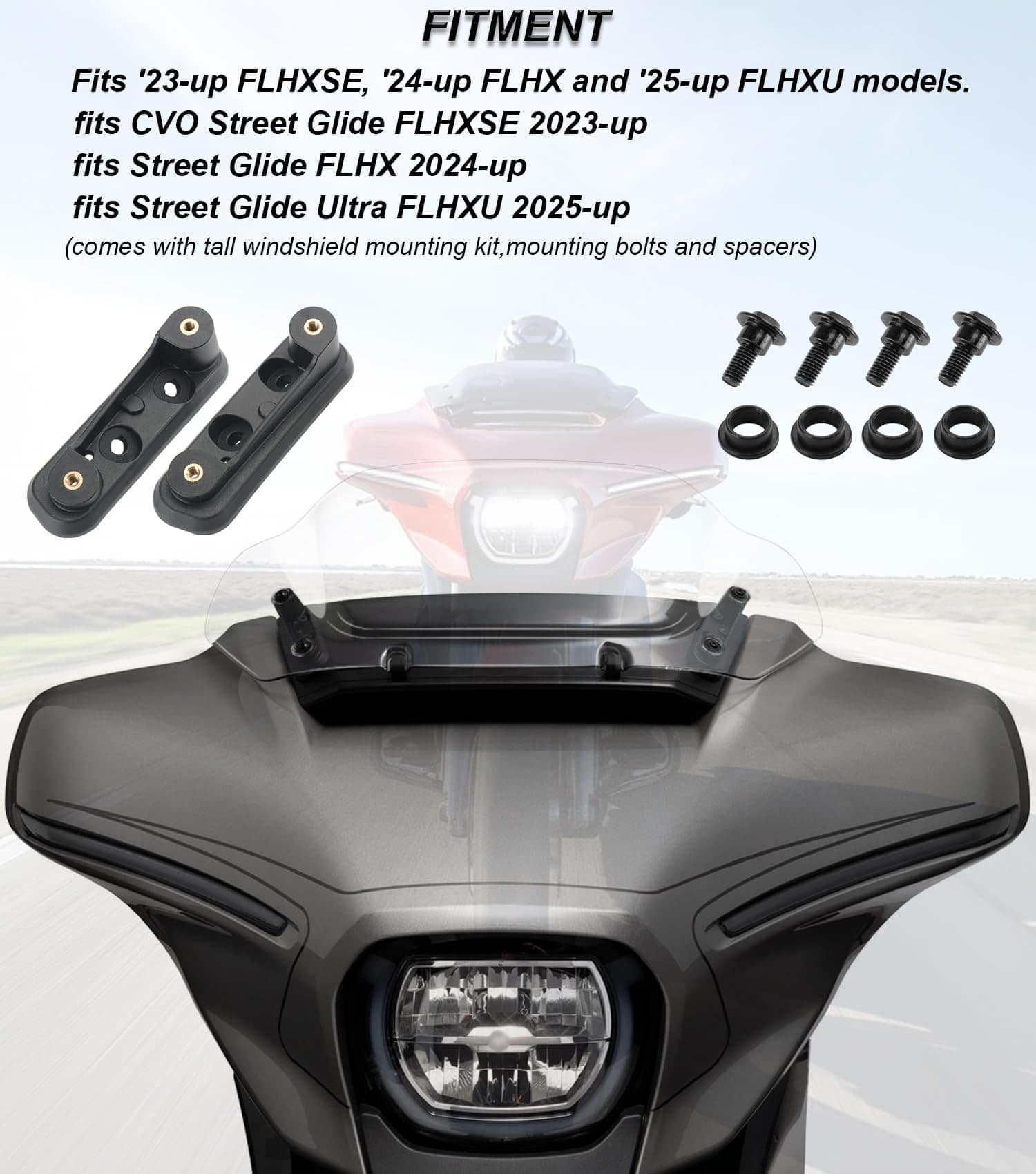 Parabrisas de 8" Wave Windshield Windscreen Wind Splitter - Imagen 8