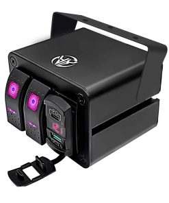 Panel de interruptor de palanca de 2 vías de aluminio 12v