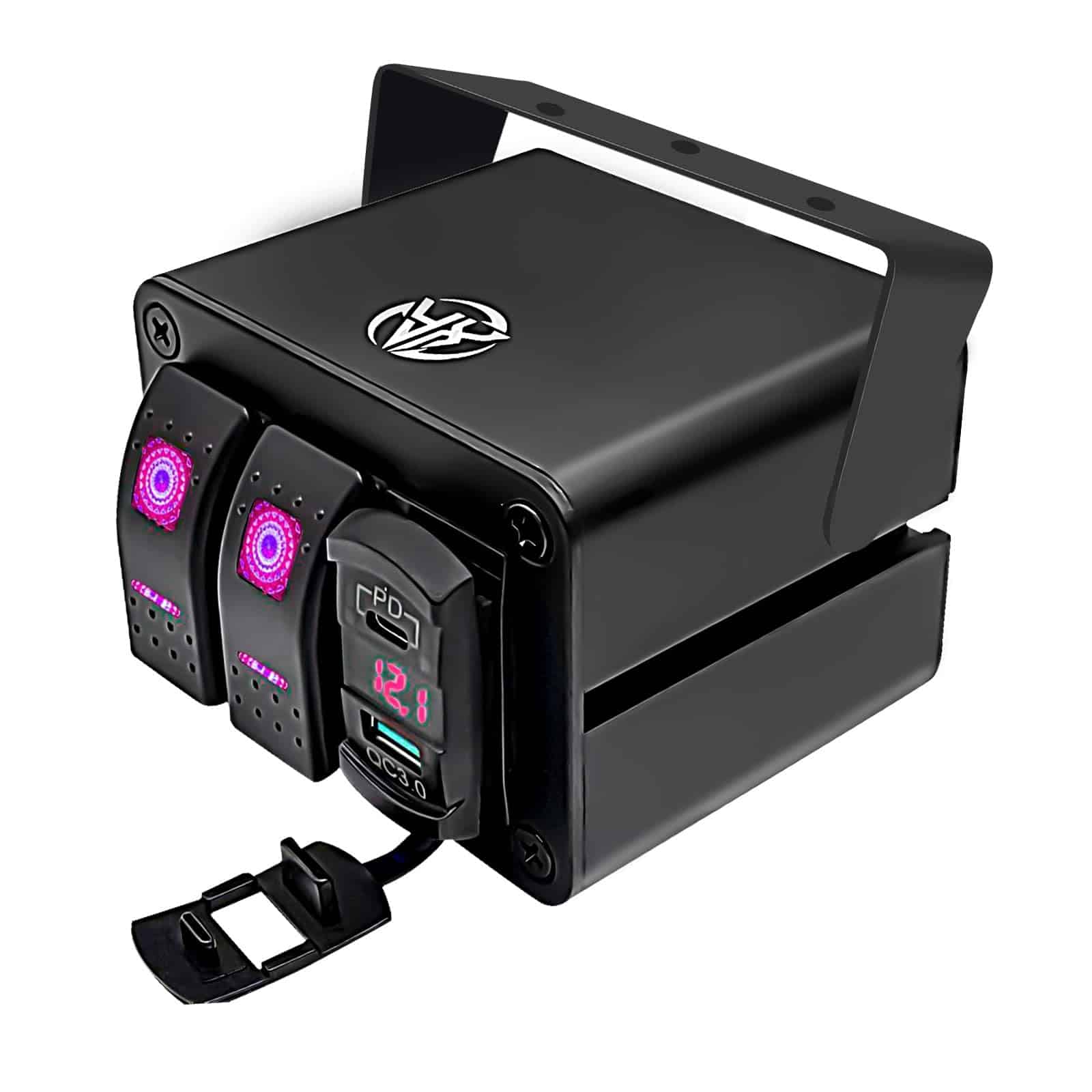 Panel de interruptor de palanca de 2 vías de aluminio 12v