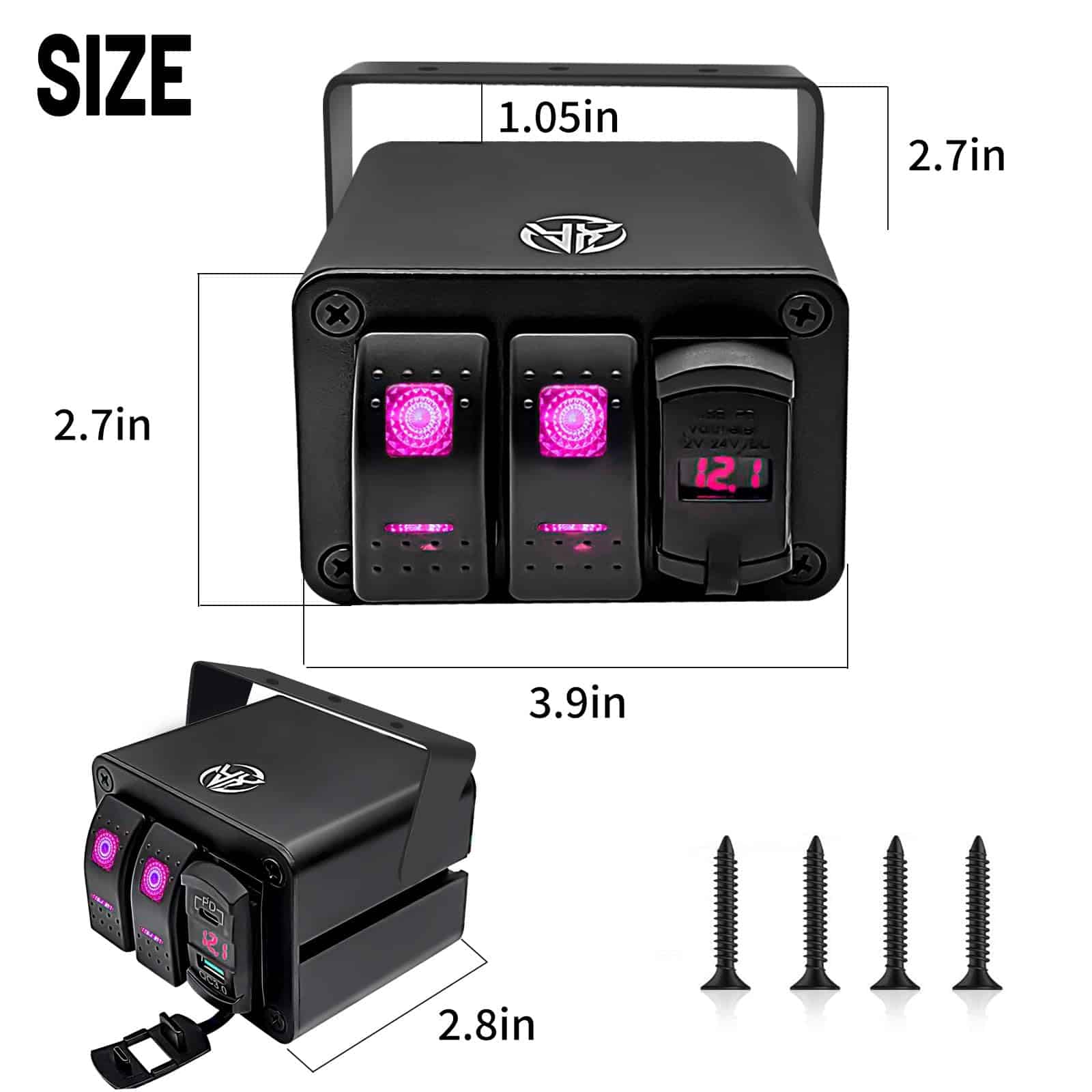Panel de interruptor de palanca de 2 vías de aluminio 12v - Imagen 6