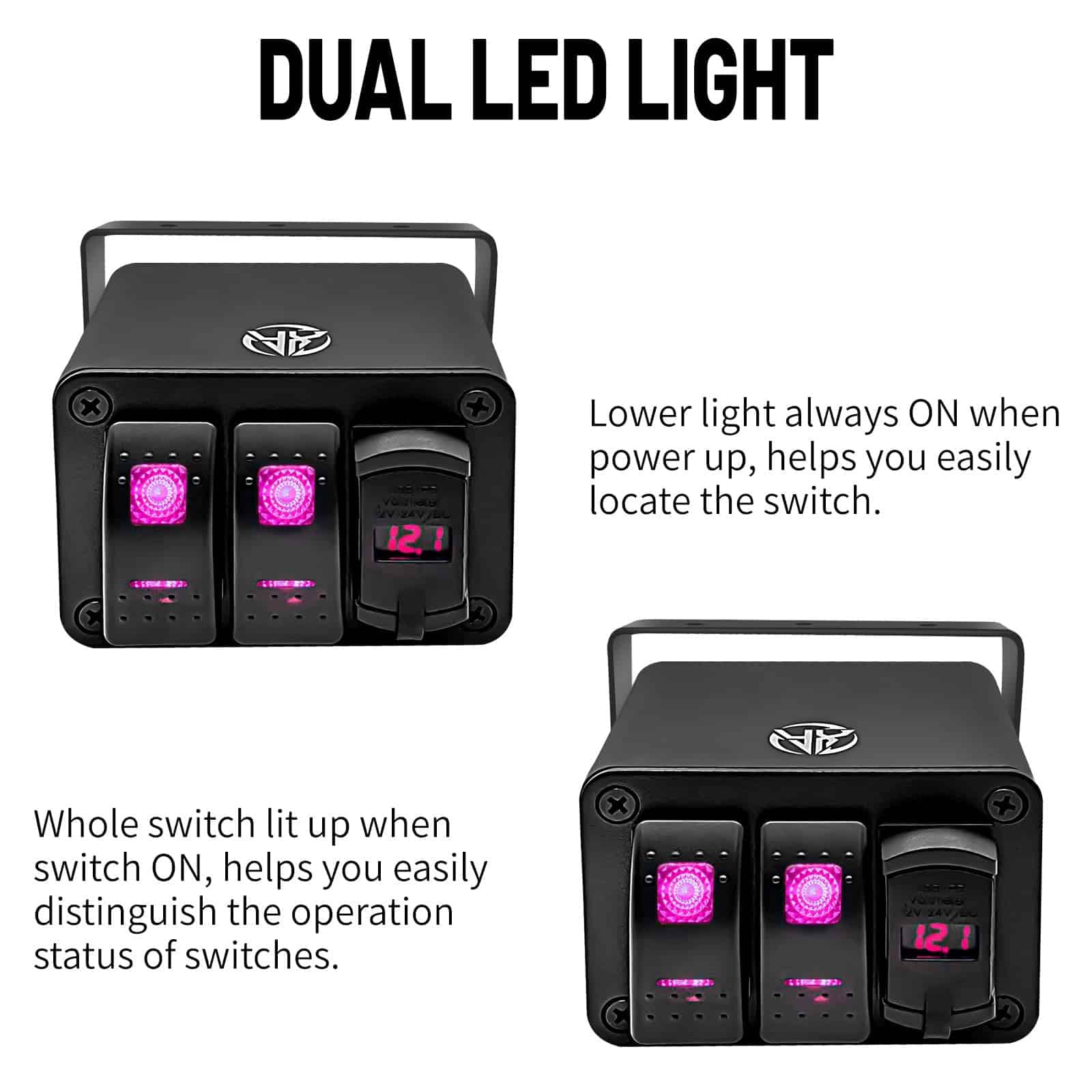 Panel de interruptor de palanca de 2 vías de aluminio 12v - Imagen 5