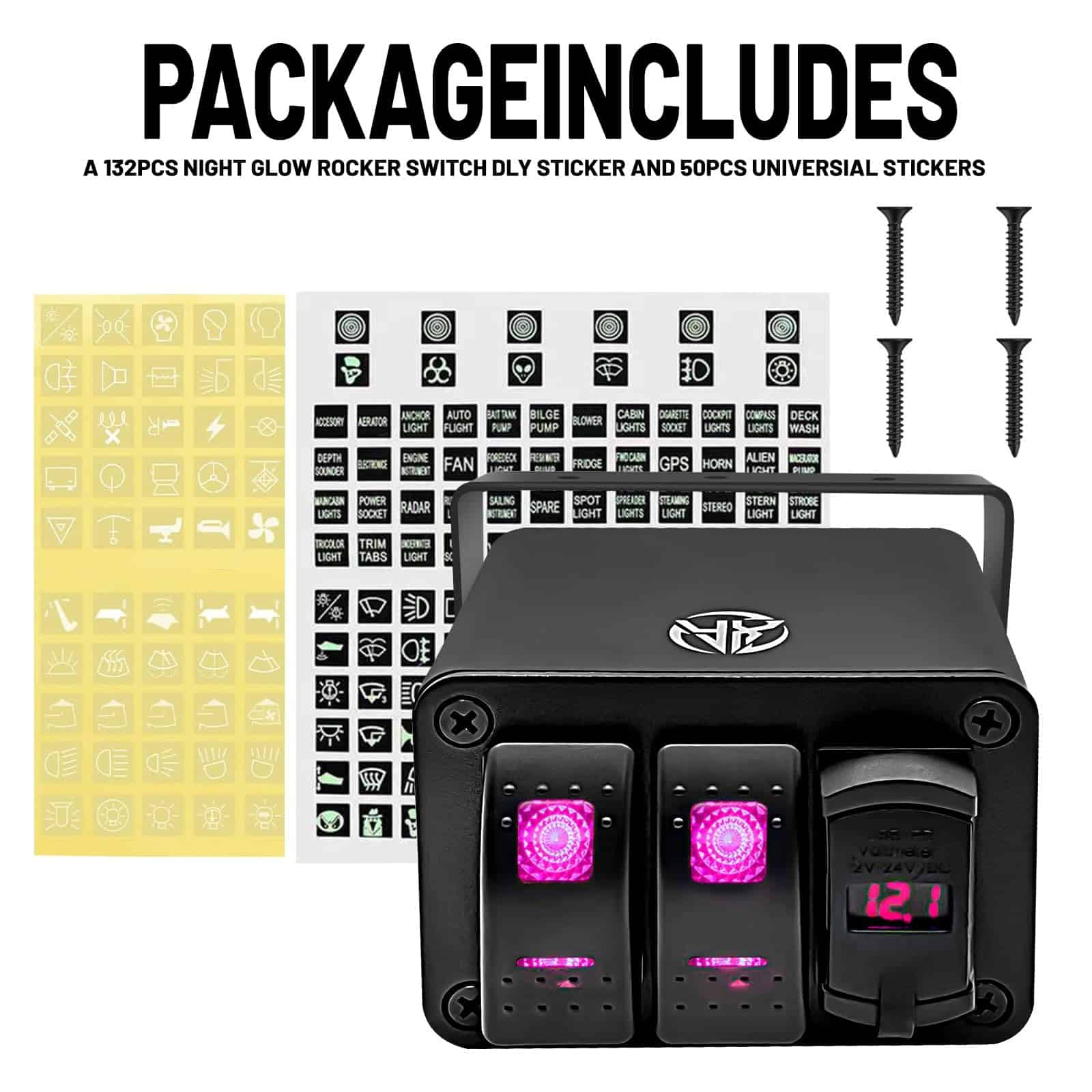 Panel de interruptor de palanca de 2 vías de aluminio 12v - Imagen 4