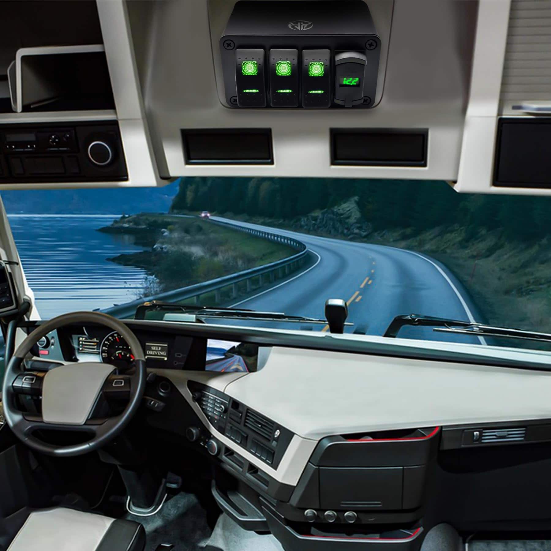 Panel de interruptores basculantes de 3 vías en caja de - Imagen 3