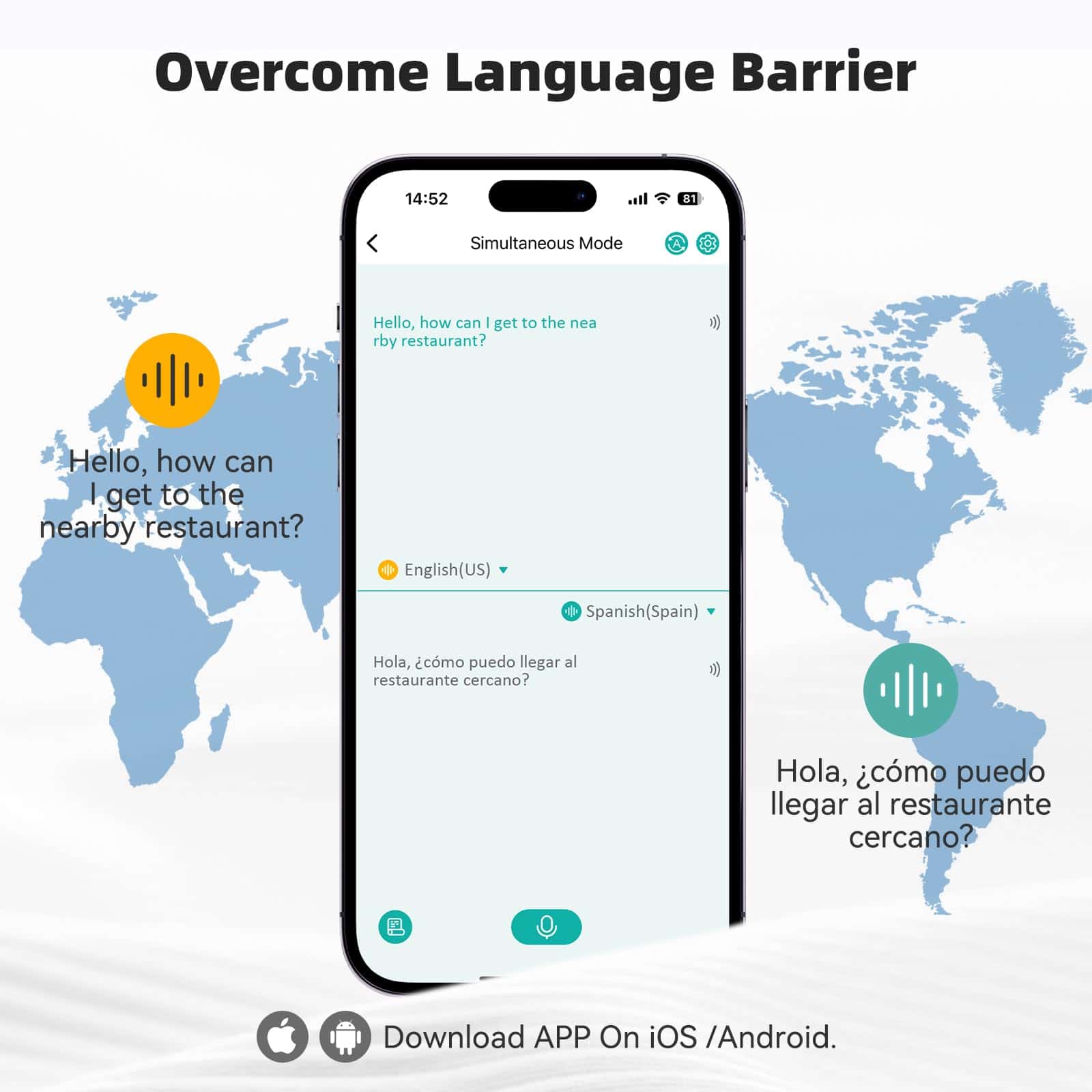 Audífonos para Traducción de Idiomas, 3 en 1 Traductor de - Imagen 6