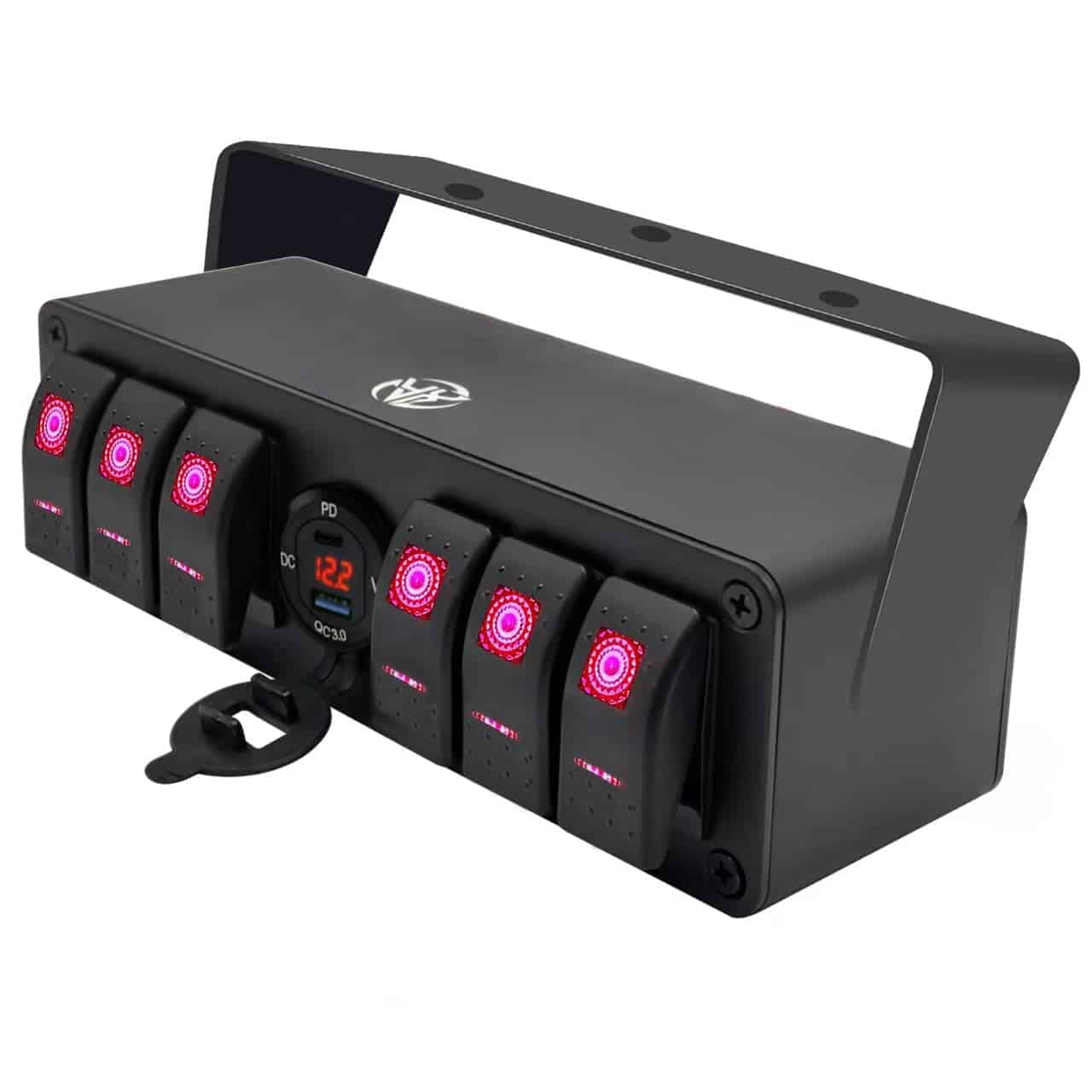 Panel de interruptores de 6 vías de aluminio con