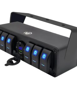 Panel de interruptores Rocker de 6 vías en aluminio con