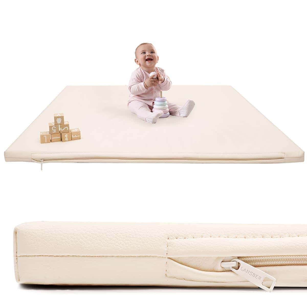 Tapete Acolchado para Bebé Lansber 1.2" 50x50 - Cuero
