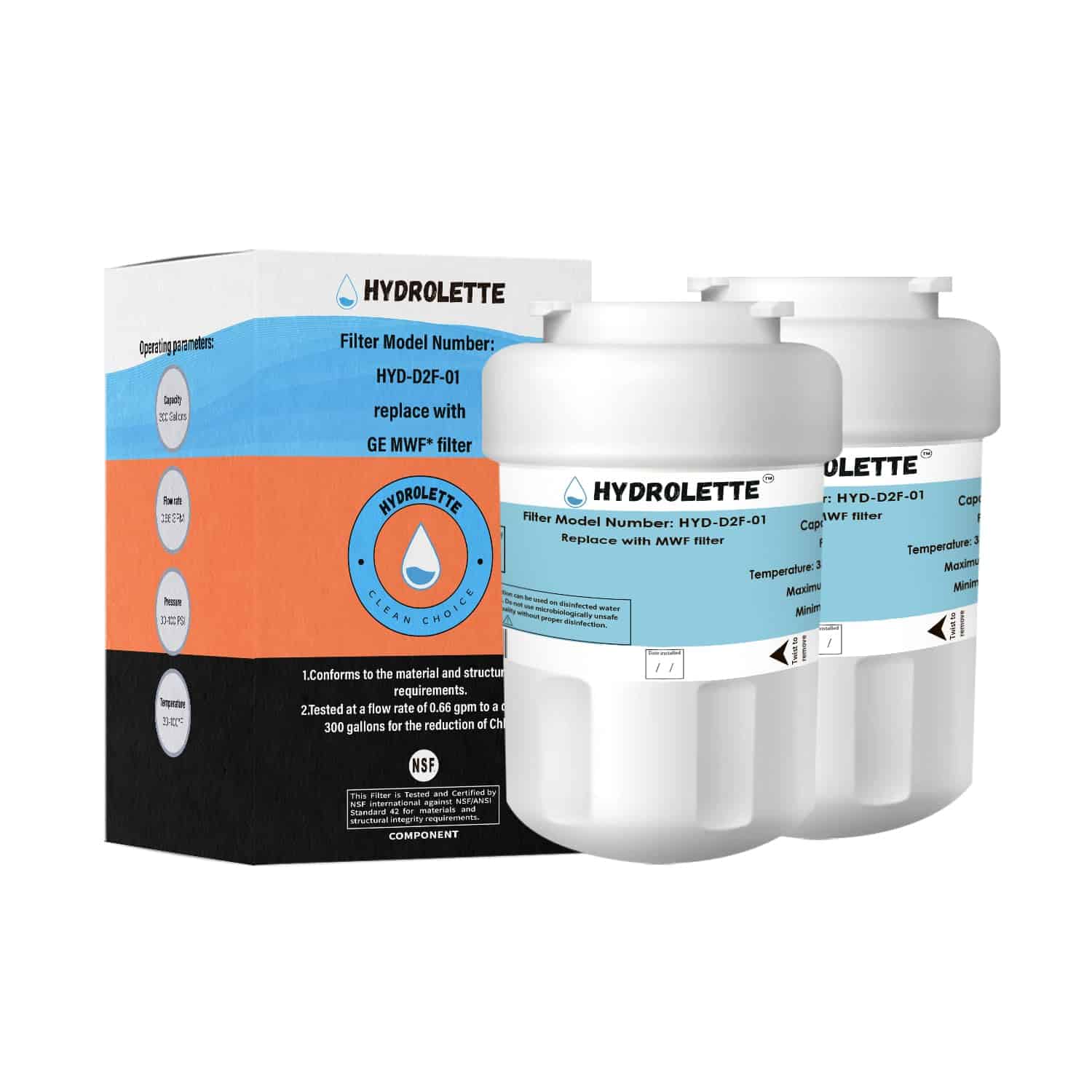 Filtro de Agua para Refrigerador HYDROLETTE compatible con