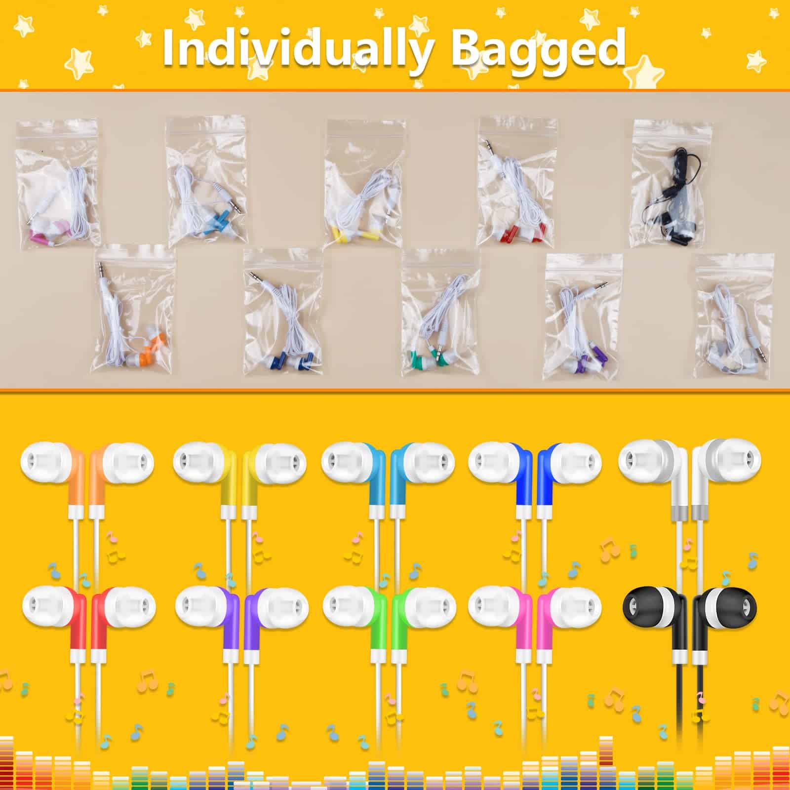 OSSZIT Kids Bulk Earbuds 60 Pack Wholesale Auriculares para - Imagen 6