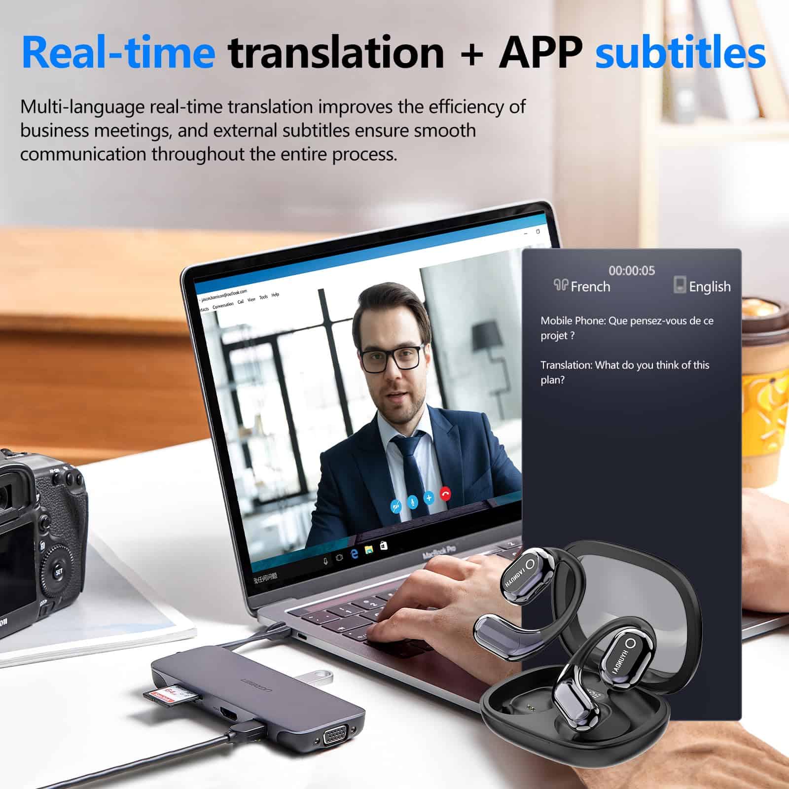 Traductor de Idiomas 4 en 1 con Auriculares, Traducción en - Imagen 6