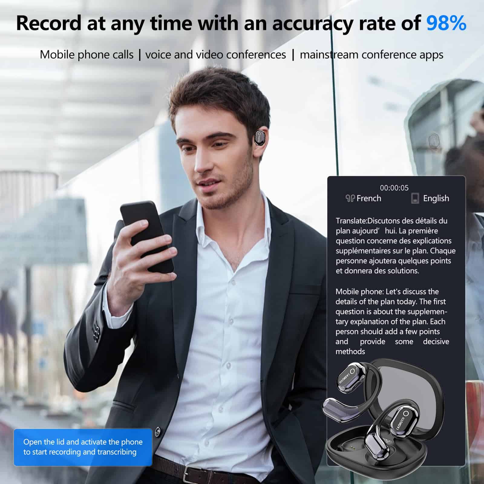 Traductor de Idiomas 4 en 1 con Auriculares, Traducción en - Imagen 7