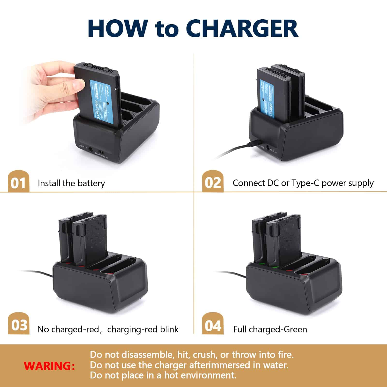 Base de carga de batería de 4 ranuras TC77 para Zebra: - Imagen 6