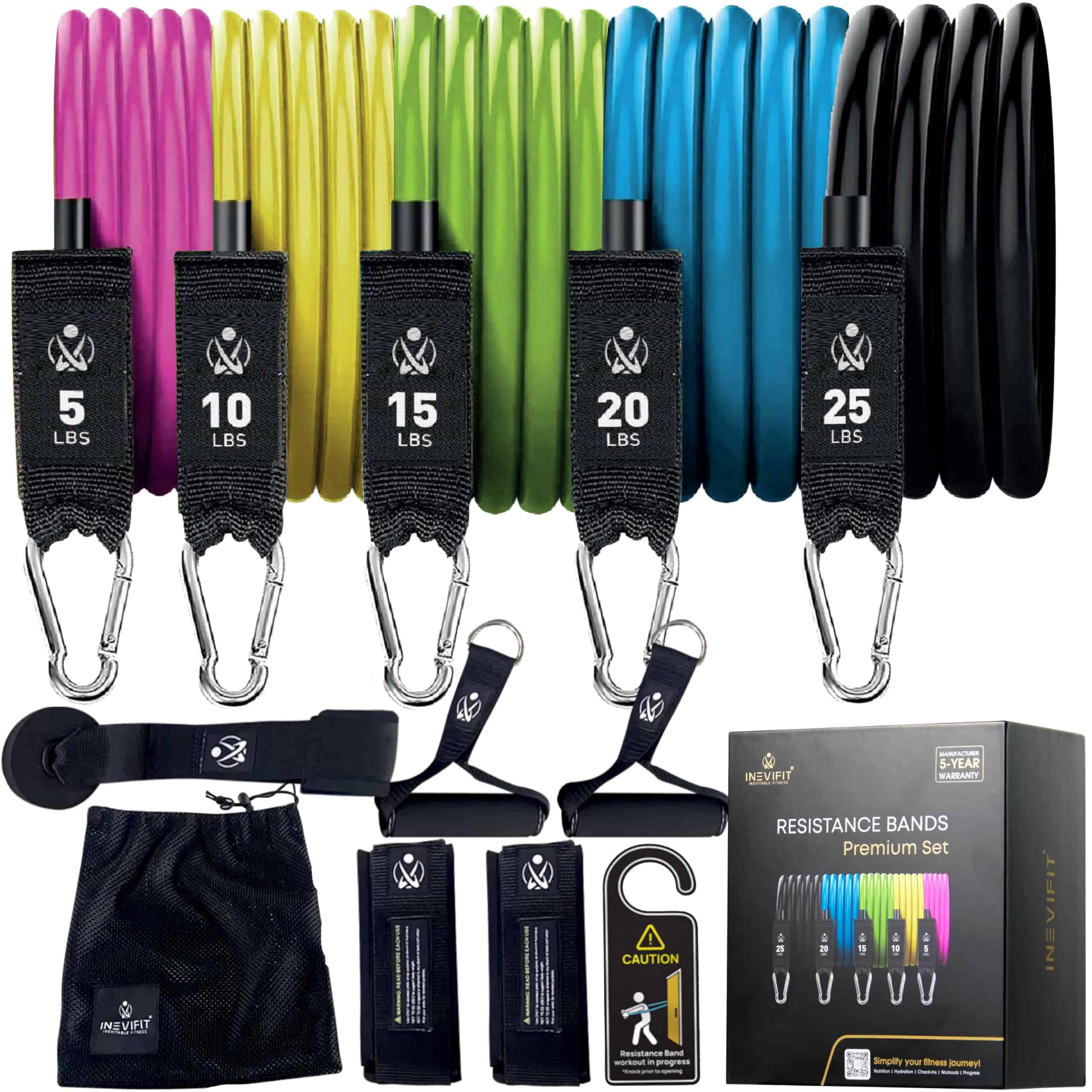 Set de Bandas de Resistencia INEVIFIT, 150 LBS, Bandas de