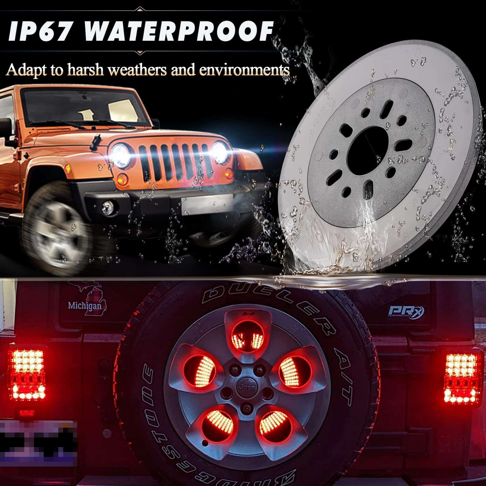 PKEDUO JK Luz de freno de repuesto, LED rojo de tercer - Imagen 4