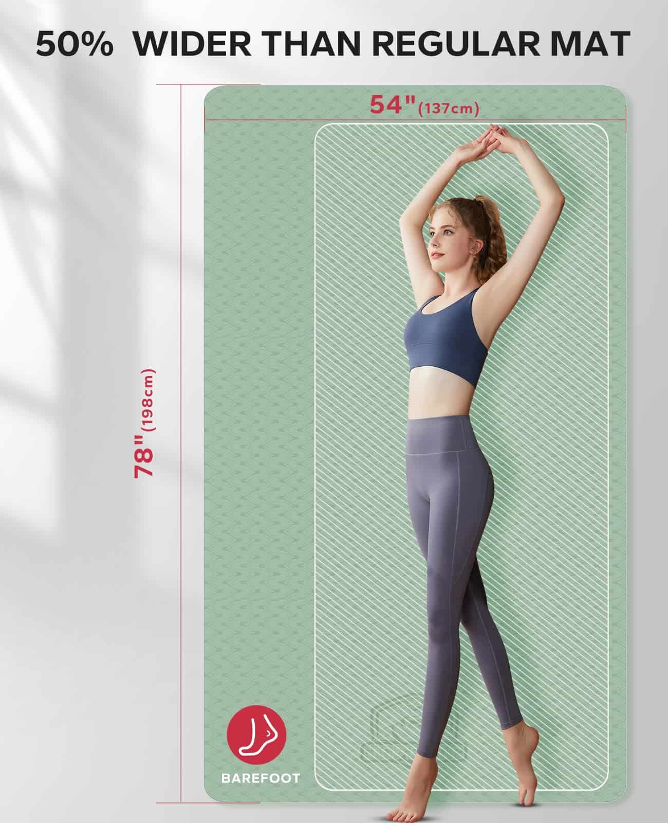 Tapete de Yoga Extra Grande HAPBEAR - -Verde - Imagen 3