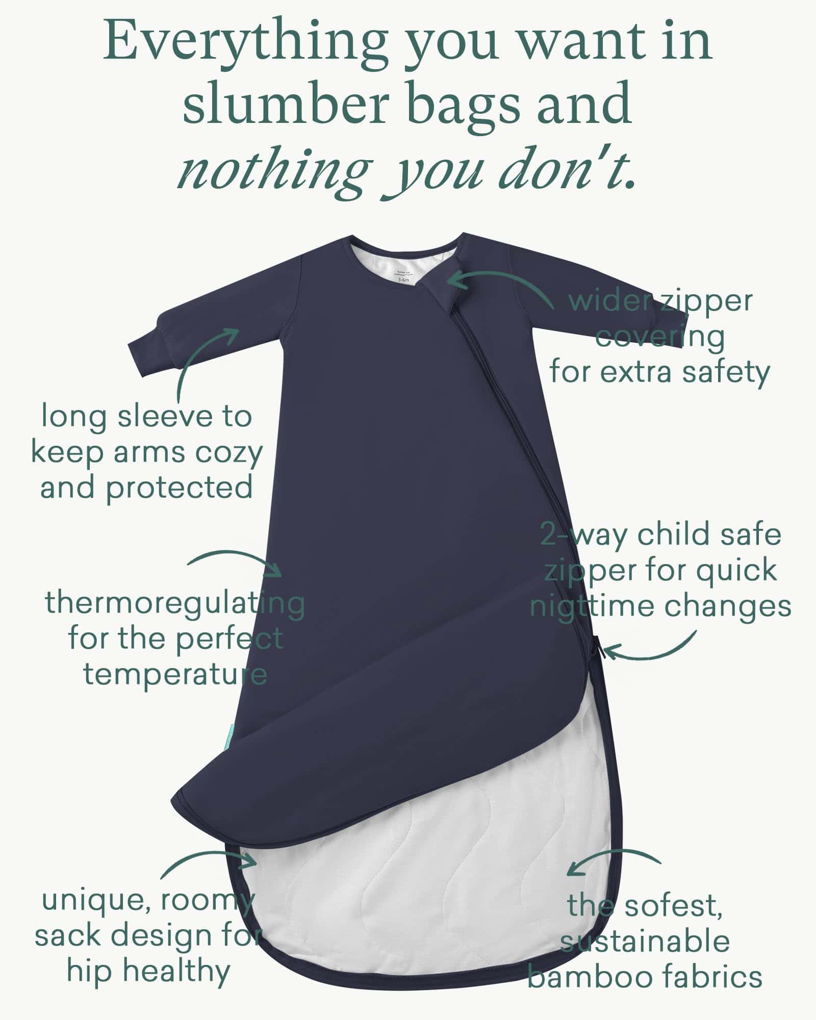 Saco de dormir de manga larga PurComfy Supersuave de 1.0 - Imagen 3