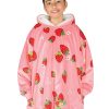 Manta con capucha Bare Home Sherpa Fleece -Fresas