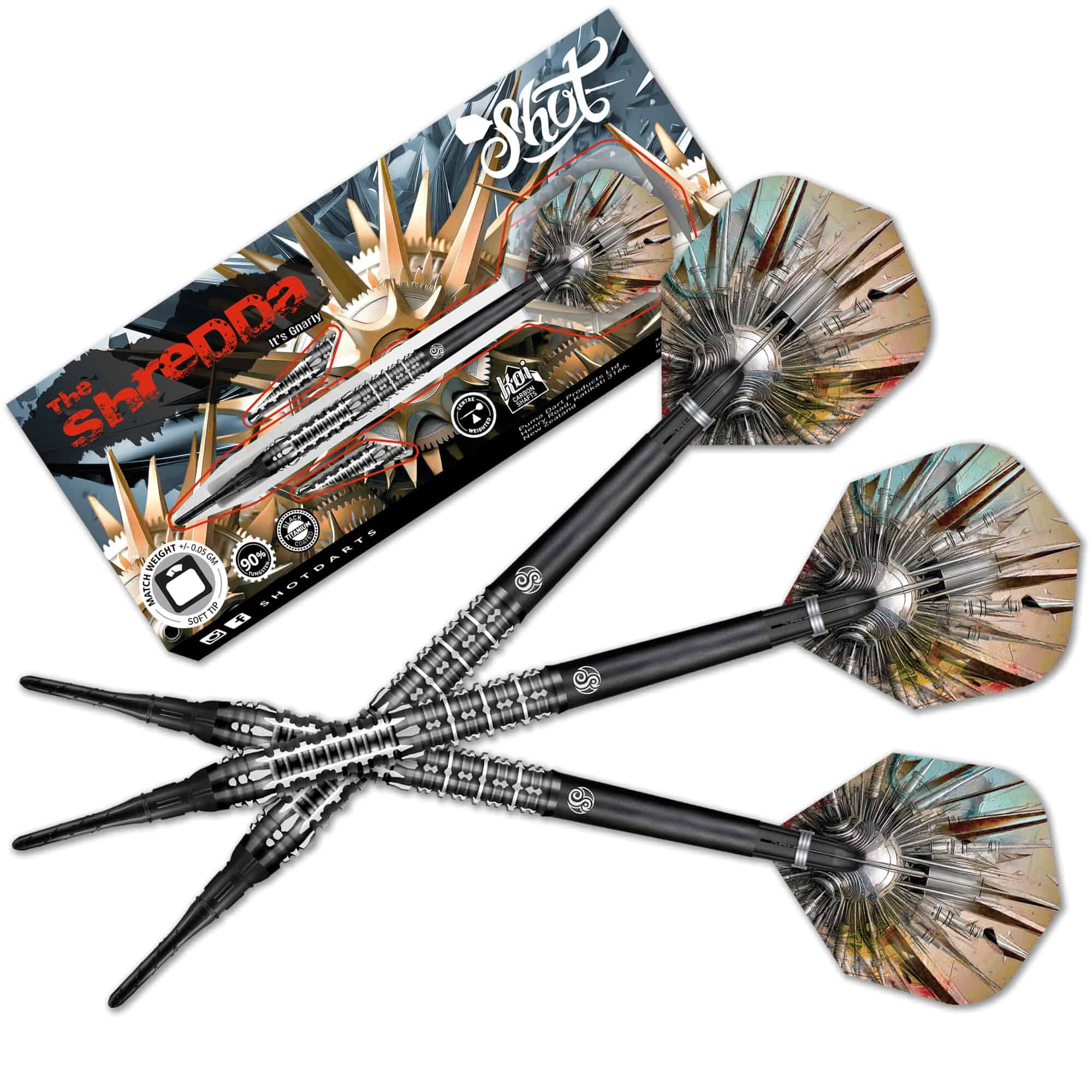 Set de Dardos Suaves Shot! - Gnarly Shredda 90% Tungsteno