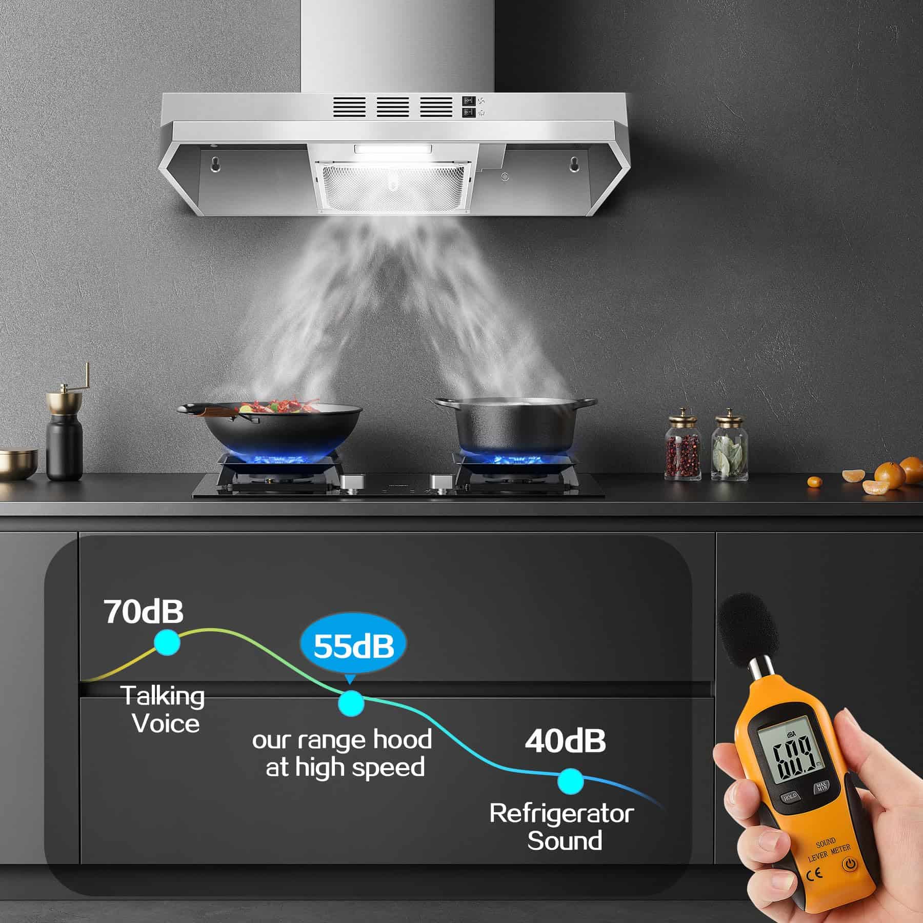 Campana Extractora Zomagas de 24 pulgadas -Acero Inoxidable - Imagen 9