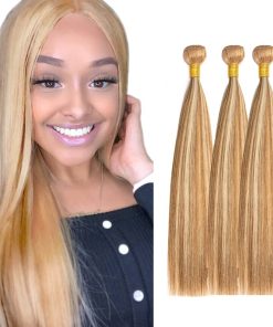 Paquetes rubios de resaltado P27/613 de cabello humano