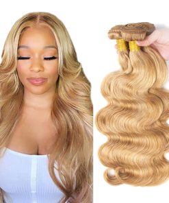 Mechones de Cabello Humano Ondas al Cuerpo en Rubia